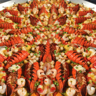 Paella Valenciana with Lobster Tail